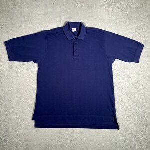 Nike Shirt Mens Medium Blue Vintage Center Swoosh Pique Classic‎ Fit Casual Logo